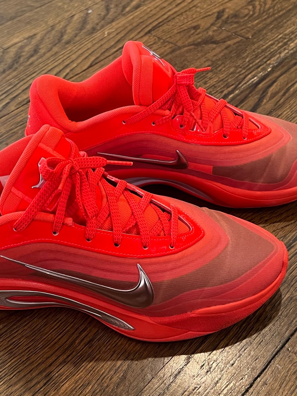 Nike Men’s Bright Red Sneakers with Silver Swoosh